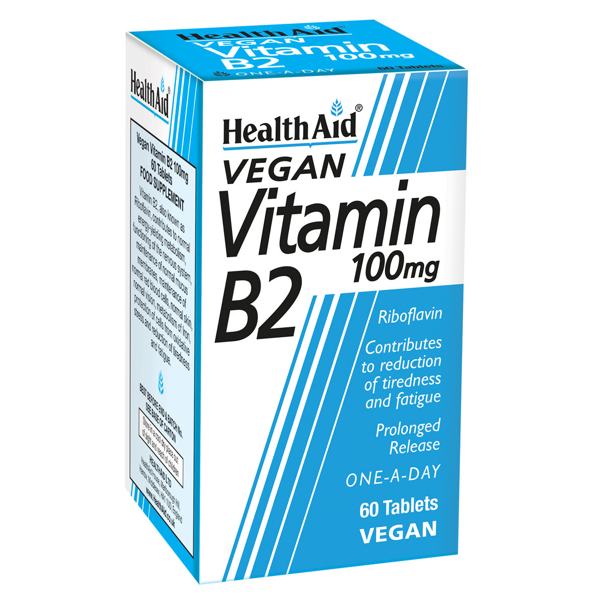 HealthAid Vegan Vitamin B2 100mg 60 tablets